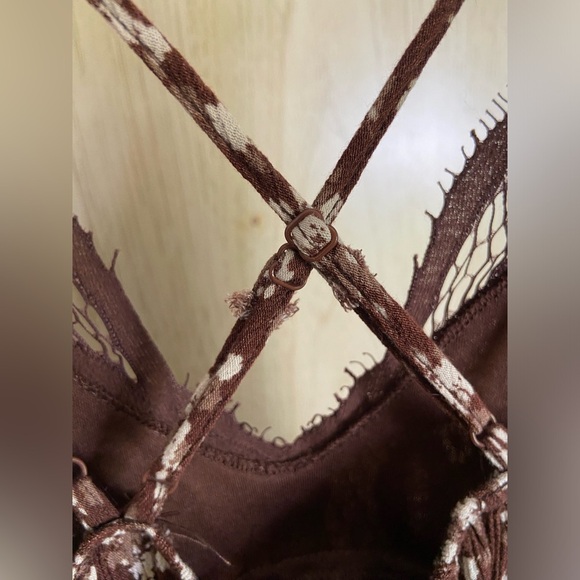 Francesca’s Cadie Bralette Floral Mini Dress Trixxe Brown Sz Medium - Picture 7 of 12